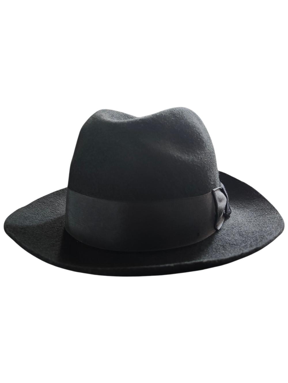 Stacy Adams Black Wool Felt Pinch Front August Fedora Hat. Sz. L